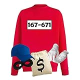 Sweatshirt Panzerknacker Kostüm-Set Wunschnummer Cap Maske Karneval...