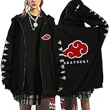 Vocha Anime Kleidung Itachi Akatsuki Kapuzenjacke Zip-up Hoodie...
