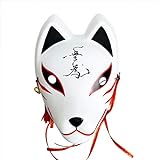 Unisex Fuchs Maske Mit Quasten Und Glöckchen Japanischen Kabuki...