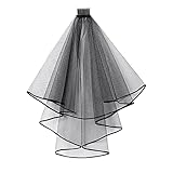 Colexy Brautschleier Schleier, kurz Satin Schleier mit Kamm, Double...