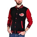 Naruto Shippuden College Jacke Akatsuki Symbol schwarz rot - XL
