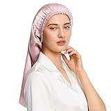 LilySilk Frauen Seide Mütze Schlafmütze mit elastischem Band für...