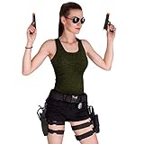 Black Snake® Damen Lara Croft Kostüm | Gürtel, rechtes + linkes...