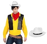 Maskworld Lucky Luke Comic Cowboy Western Kostüm mit Cowboy-Hut für...