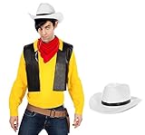 Maskworld Lucky Luke Comic Cowboy Western Kostüm mit Cowboy-Hut für...