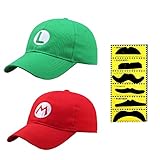 Dremokay 2Pack Super Mario Bros Unisex Baseballmütze Basecap Luigi...