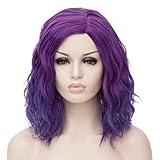 ATAYOU® Kurze Lockige Ombre Lila Synthetische Cosplay Bob Perücken...