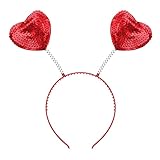 WLLHYF Glitter Rotes Herz Stirnband Valentinstag Ostern Stirnband...