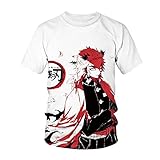 ZOSUO Unisex T-Shirt 3D Demon Slayer Drucken Kurzarm Sommer Lässig...
