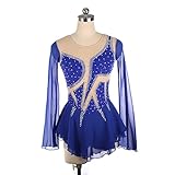 Eiskunstlaufkleid, Professioneller Glänzender Strass Langarm...