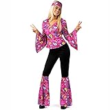 Morph Costumes Hippie Kostüm Damen Flower Power Kleidung Damen...
