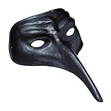 Amakando Venezianische Maske Pestmaske schwarz Schnabelmaske schwarzer...