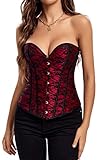 KUOSE Damen Sexy Floral Korsett Bauchweg Vollbrust Corsage Top...