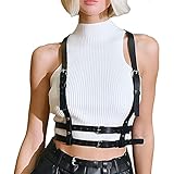Damen Punk Taillengürtel PU Leder Harness Gürtel Schwarz Gothic...