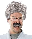 Balinco Set mit grauer Opa Perücke + Schnauzbart + runde Brille...