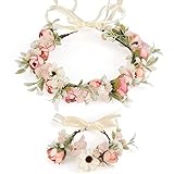 Blumenkranz Blume Krone Stirnband, Rose Braut Haarschmuck mit...