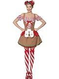 Smiffys, Damen Lebkuchen Kostüm, Kleid mit angesetzter Schürze,...