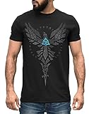 Neverless® Herren T-Shirt Rabe Munin Raven Odin Valknut Valhalla...