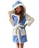 YAOMEI Damen Morgenmantel Bademäntel Karikatur Kapuze, Winter Vlies...