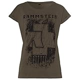 Rammstein Frauen Damen Girlie Shirt 6 Herzen Oliv, Offizielles Band...