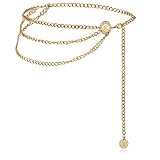 Taillenkette Gürtel für Frauen Mehrschichtig Gürtel Bauchkette...