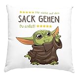 HML Druckstadel Kissen mit Spruch - Geschenk - Mir nicht auf den Sack...
