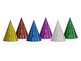 Partyhüte Hologramm 20er Set Glitzer Effekt 16cm Party Hütchen...