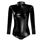 FYMNSI Damen Glänzende Ballettanzug Ballettbody Sport Tanz Body...