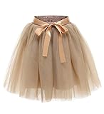 Damen 7 Schichten Knielang Tüllrock Tutu Tüll Kleid Rock Reifrock...