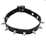 Jovivi Schmuck,Gotik Punk Lederhalsband Choker Spike Niete Kragen...
