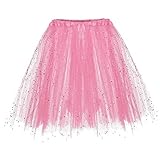 Damen Tüllrock 50er Rockabilly Petticoat Tutu Unterrock 3-Lagiger...