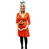Ansenesna Halloween Kostüm Damen Kleid Kürbis Schwangere Frauen...
