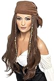 Smiffys, Damen Piraten Perücke mit Kopftuch, One Size, Braun, 21398
