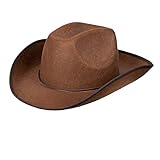 Boland 04097 - Hut Cowboy, Braun, mit Hutschnur, Filz, Ranger, Wild...