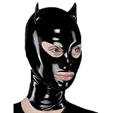 LBYLYH Unisex-Latex-Katzenmaske 100% Naturlatex-Hauben-SM-Maske Mit...