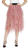 Damen Elastic Bund Tutu Prinzessin Tüll Unterrock Pettiskirt (Nude...