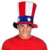Boland 04226 - Plüsch Hut USA, Hut Uncle Sam, Zylinder, Amerika,...