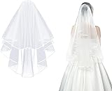 CICILIAYA Brautschleier, Schleier kurz Elegent Bridal Tüll mit Kamm...
