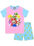 SUPER Mario BROS Mädchen Schlafanzug kurz Langärmelige Nachtwäsche...