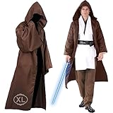 FWHFNB Jedi Kostüm,Unisex Umhang mit Kapuze,Knight Suits Black Tunika...