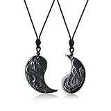 COAI Geschenkideen Glückskette aus Obsidian Taichi Yin und Yang...