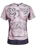 CosplayStudio Tattoos T-Shirt für Psychopathen Kostüm | Krimineller...