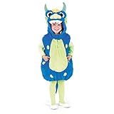 WOOOOZY Kinder-Kostüm Weste Monster blau, Gr. 104-110