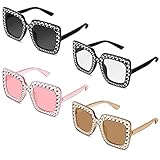 BBTO 4 Paar Mode Sonnenbrillen Übergroße Quadratische Damen...
