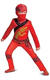 Disguise 106539L Jumpsuit Kai Lego Ninjago Kostüm für Kinder, rot, S