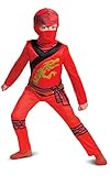 Disguise 106539L Jumpsuit Kai Lego Ninjago Kostüm für Kinder, rot, S