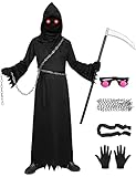 Alaiyaky Sensenmann Cosplay Kostüm für Kinder Erwachsene, Scary...