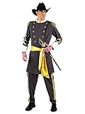 Südstaaten Offizier Deluxe Kostüm USA grau gold L