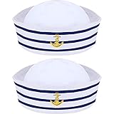 Syhood Blau mit Weißen Segelhüten Marine Seemann Hut für Kostüm...