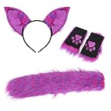 JIAHG Halloween Kostüme Plüsch Katzenohren katzenschwanz Handschuhe...
